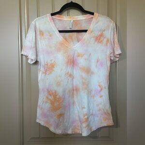 Z Supply Peach and Pink Tie Dye Top Shirt Women’s size S